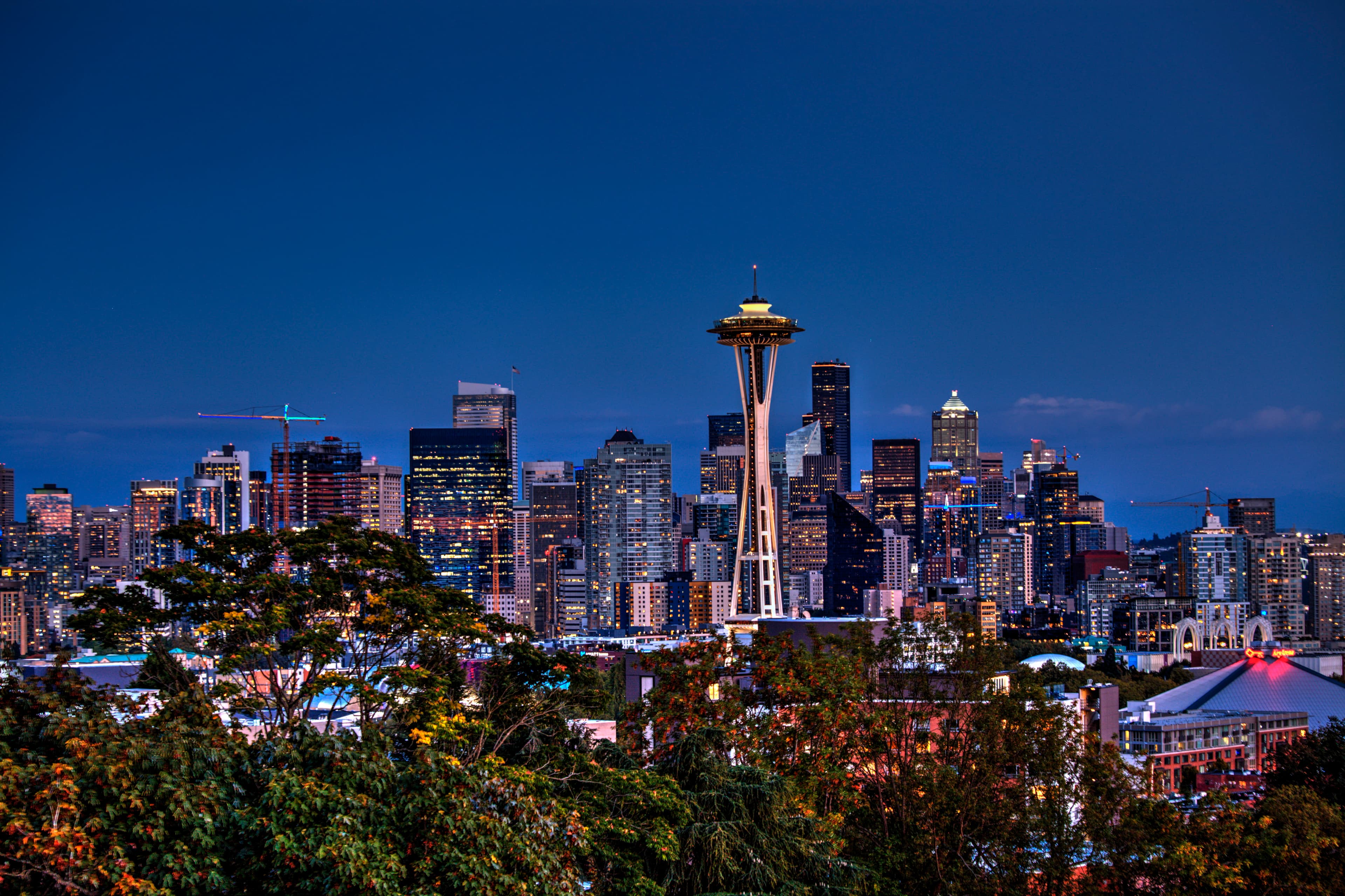 aerial photography of Space Needle