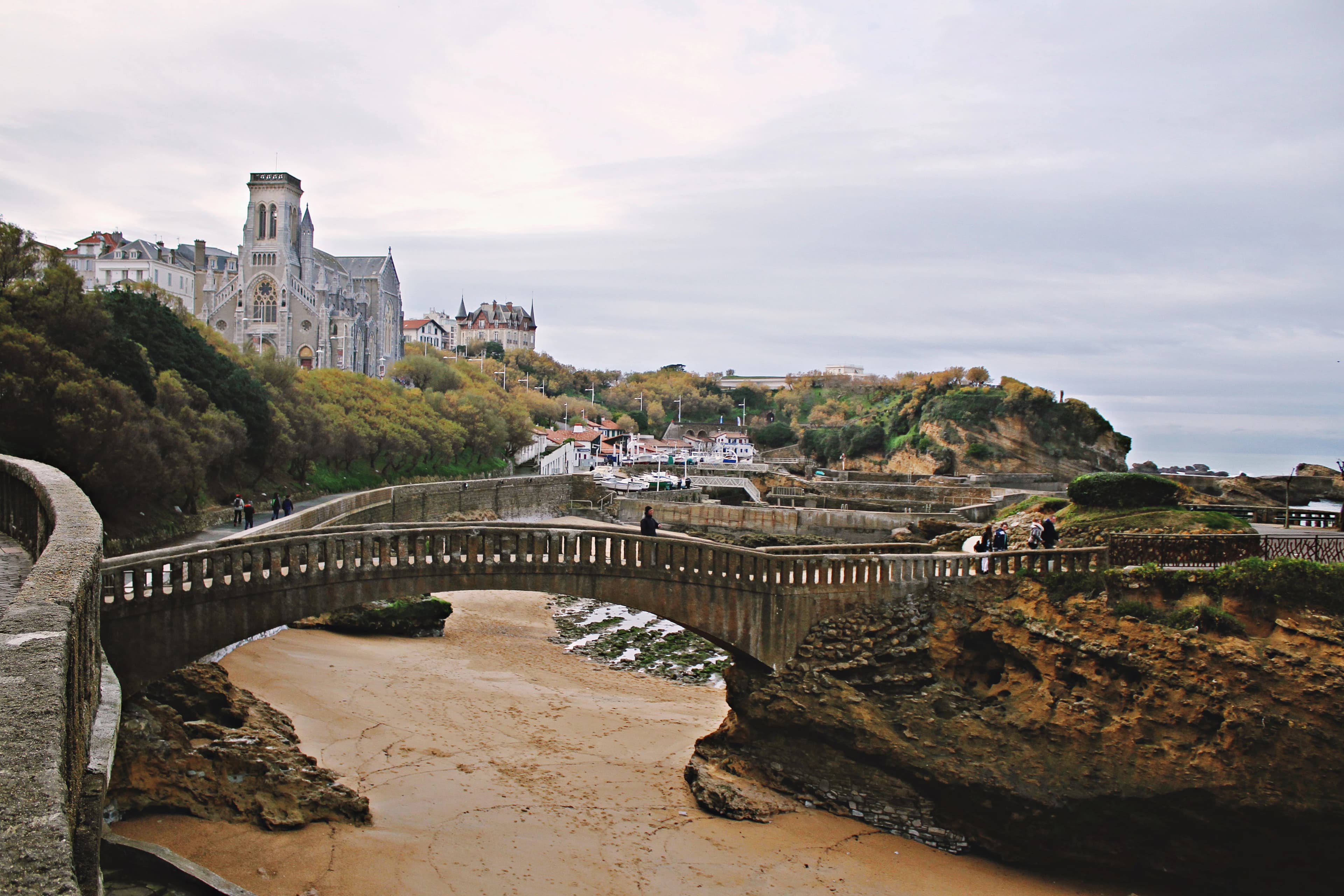 brown bridge under white sky