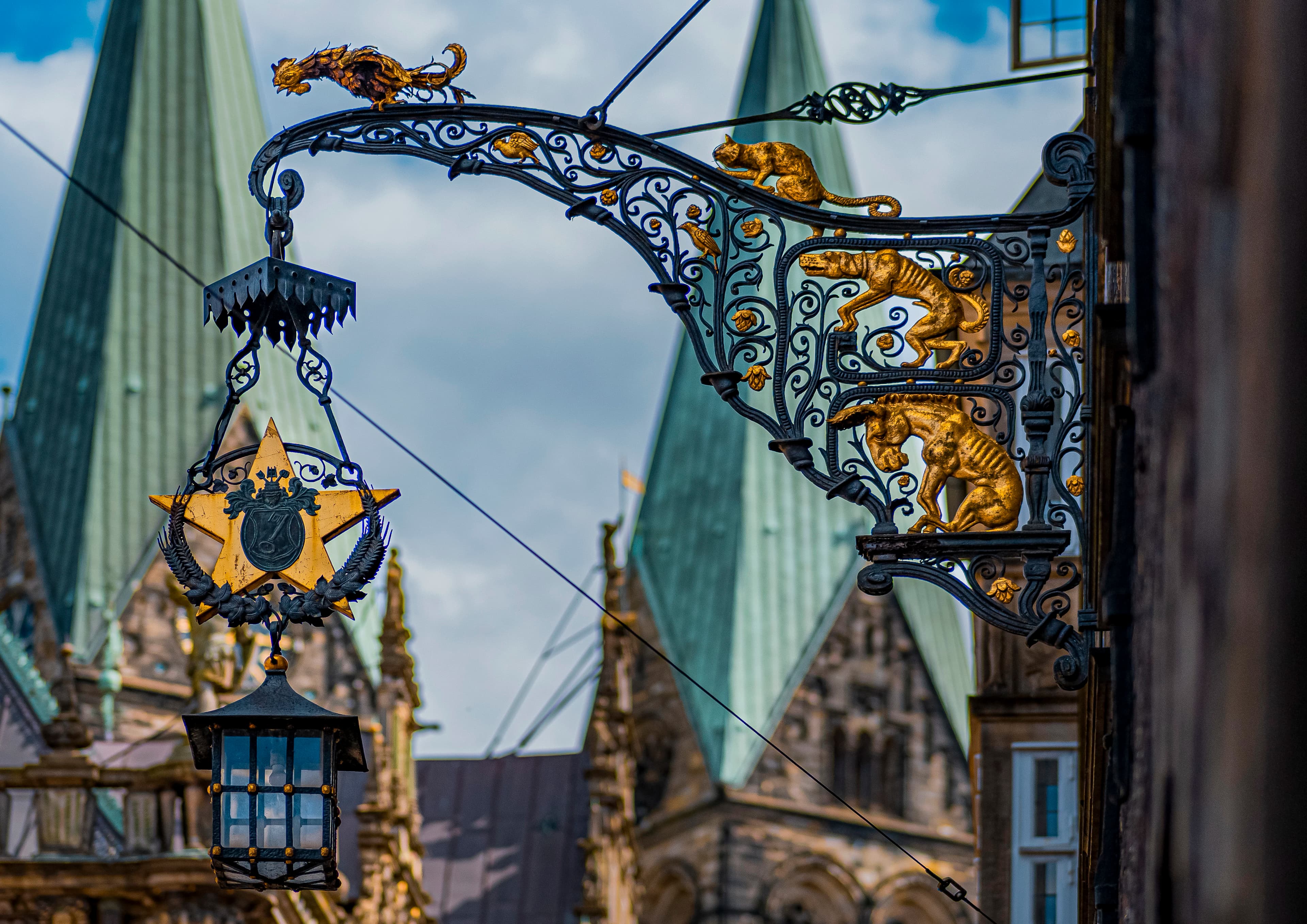 A large building with a clock on it's side
